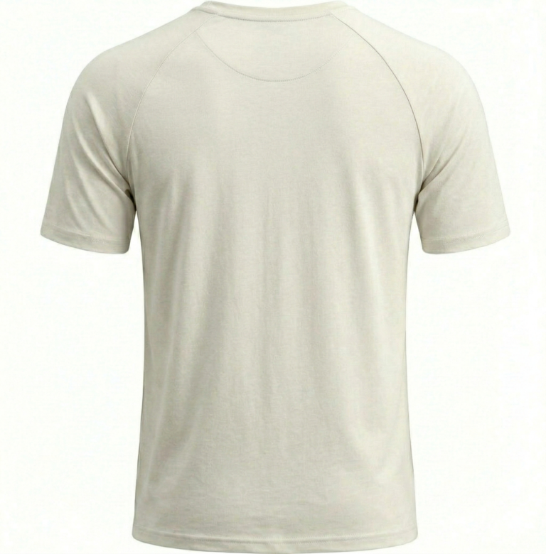 A high-performance men's athletic v-neck t-shirt featuring a minimalist chest logo and a modern curved longline hem for an elongated silhouette.