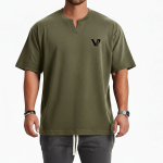 V-Neck Muscle Fit Oversized T-Shirt – Stretch Cotton - Image 6