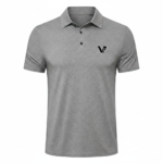 A high-performance men's quick-dry athletic polo featuring a three-button placket, a minimalist chest logo, and a traditional straight-cut bottom hem.
