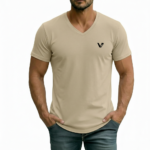 A high-performance men's athletic muscle fit t-shirt featuring a minimalist chest logo and a modern curved longline hem for an elongated silhouette.