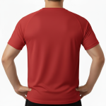 A high-quality interlock lightweight cotton t-shirt with a minimalist logo on the chest, featuring a tailored regular fit and smooth performance fabric.