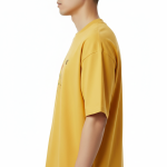 oversized t-shirt featuring a geometric mountain peak and sun graphic on the chest with a small black VALE logo.