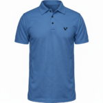 A high-performance men's technical golf polo with a three-button placket, minimalist chest logo, and a traditional straight-cut bottom hem.