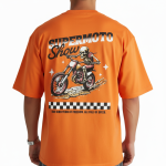 Retro Supermoto Skeleton Biker Graphic Oversized T-Shirt - Image 7