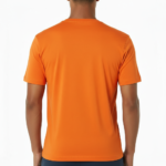 A high-quality men's short-sleeve v-neck t-shirt featuring a minimalist chest logo and a classic straight-cut bottom hem for a clean, regular fit.