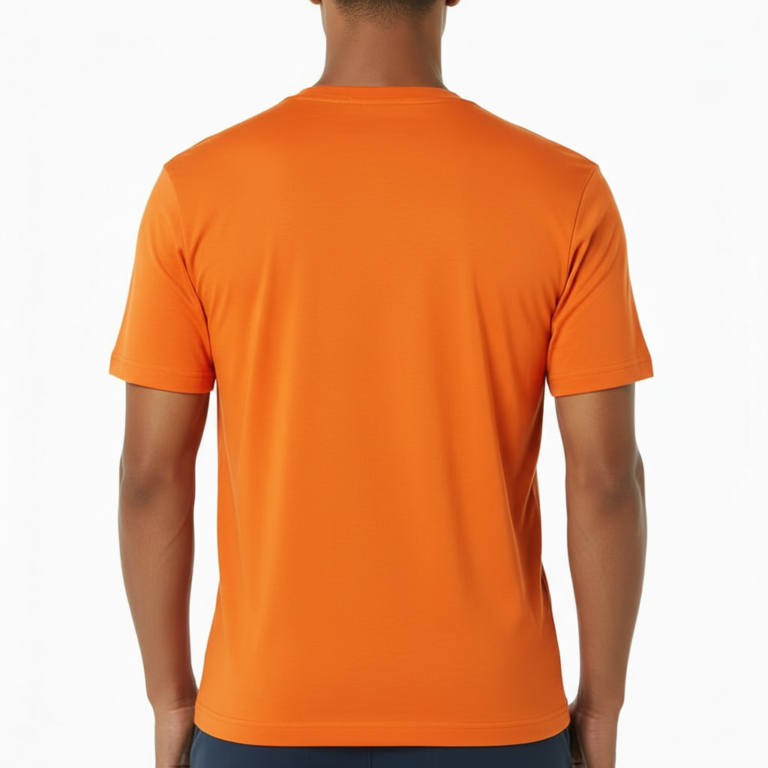 A high-quality men's short-sleeve v-neck t-shirt featuring a minimalist chest logo and a classic straight-cut bottom hem for a clean, regular fit.