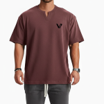 V-Neck Muscle Fit Oversized T-Shirt – Stretch Cotton - Image 7
