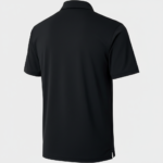 A high-performance moisture-wicking pique golf polo with a three-button placket, minimalist chest logo, and a traditional straight-cut bottom hem.