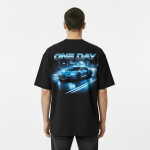 "ONE DAY" Bugatti Supercar Graphic Oversized T-Shirt