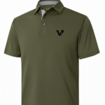 A high-performance moisture-wicking pique golf polo with a three-button placket, minimalist chest logo, and a traditional straight-cut bottom hem.