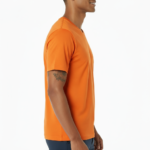 A high-quality men's short-sleeve v-neck t-shirt featuring a minimalist chest logo and a classic straight-cut bottom hem for a clean, regular fit.