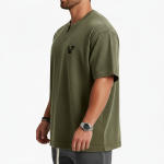 V-Neck Muscle Fit Oversized T-Shirt – Stretch Cotton - Image 3
