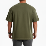 V-Neck Muscle Fit Oversized T-Shirt – Stretch Cotton - Image 2