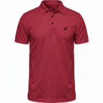 A high-performance men's technical golf polo with a three-button placket, minimalist chest logo, and a traditional straight-cut bottom hem.