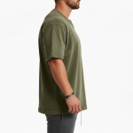 V-Neck Muscle Fit Oversized T-Shirt – Stretch Cotton - Image 4