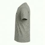 A high-quality short sleeve v-neck t-shirt with a minimalist logo on the chest and a modern curved hem design.