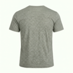 A high-quality short sleeve v-neck t-shirt with a minimalist logo on the chest and a modern curved hem design.