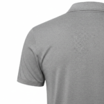 A high-performance men's quick-dry athletic polo featuring a three-button placket, a minimalist chest logo, and a traditional straight-cut bottom hem.