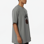 Inverted Dark Red Rose Graphic Oversized T-Shirt - Image 3