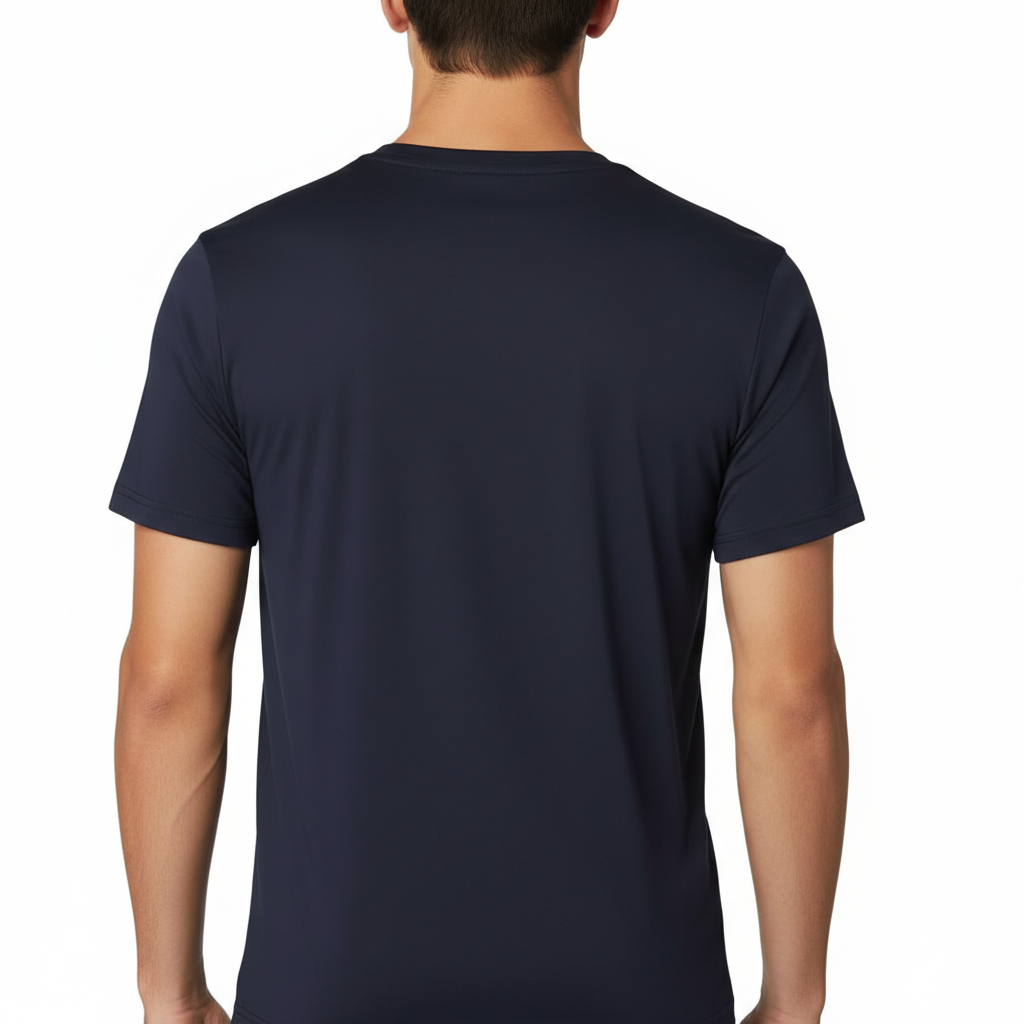 A high-quality lightweight cotton jersey t-shirt with a minimalist logo on the chest, featuring a tailored fit and premium construction.