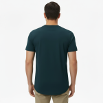 A high-quality lightweight cotton jersey t-shirt with a minimalist logo on the chest and a modern curved hem design, featuring a tailored regular fit.