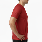A high-quality interlock lightweight cotton t-shirt with a minimalist logo on the chest, featuring a tailored regular fit and smooth performance fabric.