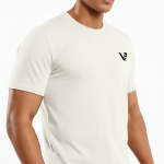 A high-performance lightweight polyester jersey t-shirt featuring a minimalist logo on the chest and a modern athletic tailored fit.