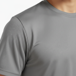 A high-quality interlock lightweight cotton t-shirt with a minimalist logo on the chest, featuring a tailored regular fit and smooth performance fabric.