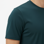 A high-quality lightweight cotton jersey t-shirt with a minimalist logo on the chest and a modern curved hem design, featuring a tailored regular fit.