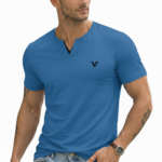 A high-performance men's muscle slim fit t-shirt with a minimalist chest logo and a modern curved longline hem.