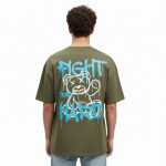 "Fight Hard Trust" Graffiti Bear Oversized T-Shirt - Image 6