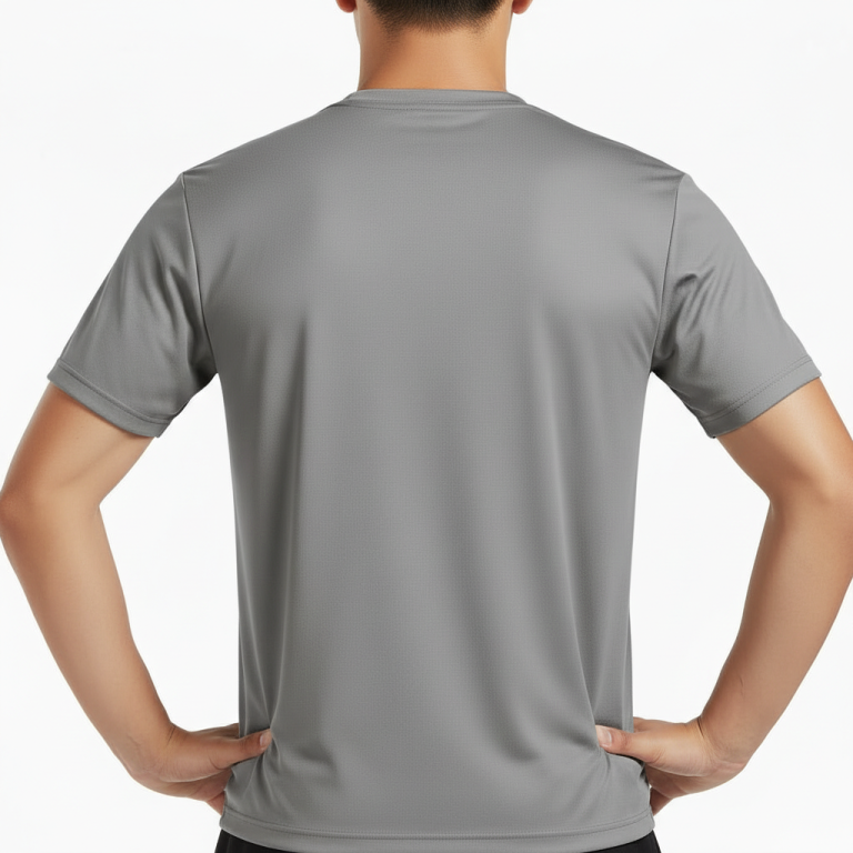 A high-quality interlock lightweight cotton t-shirt with a minimalist logo on the chest, featuring a tailored regular fit and smooth performance fabric.