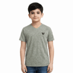 Kids Grey Crew Neck T-Shirt – Soft Cotton Casual Summer Tee for Boys