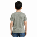 Kids Grey Crew Neck T-Shirt – Soft Cotton Casual Summer Tee for Boys