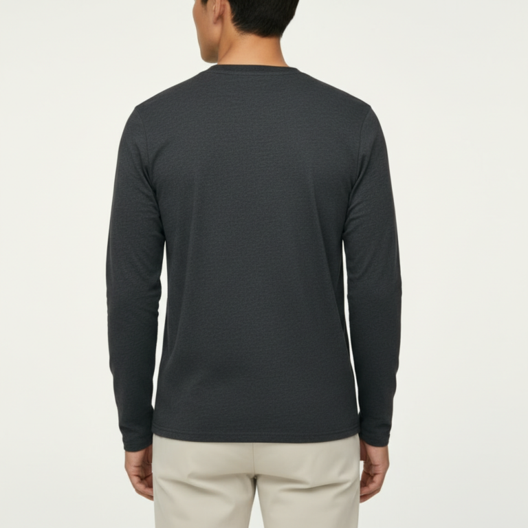 Men's long sleeve cotton shirt featuring a realistic mechanical watch gear "VALE" graphic print, available in orange, charcoal, and olive green.