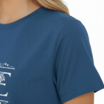 Women's VALE floral graphic t-shirt in breathable cotton fabric, slim fit design.