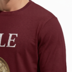 Men's long sleeve breathable cotton shirt in red, olive green, and maroon featuring a vintage VALE compass graphic design, athletic slim fit