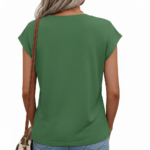 Women's breathable cotton V-neck t-shirt featuring a colorful mandala butterfly graphic and "Vale" script in Sage Green, Rose Pink, and Cream.