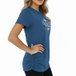 Women's VALE floral graphic t-shirt in breathable cotton fabric, slim fit design.