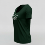 Front view of a premium breathable cotton t-shirt featuring the Valé script logo on the chest, displayed in a minimalist professional studio setting.