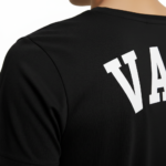 Men's deep scoop neck t-shirt in textured pique cotton, athletic slim fit, shown in maroon and brown.