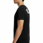 Men's deep scoop neck t-shirt in textured pique cotton, athletic slim fit, shown in maroon and brown.