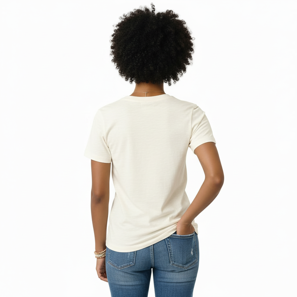 Minimalist V-logo breathable cotton t-shirt for men in olive green, steel blue, and cream white, styled with denim jeans.