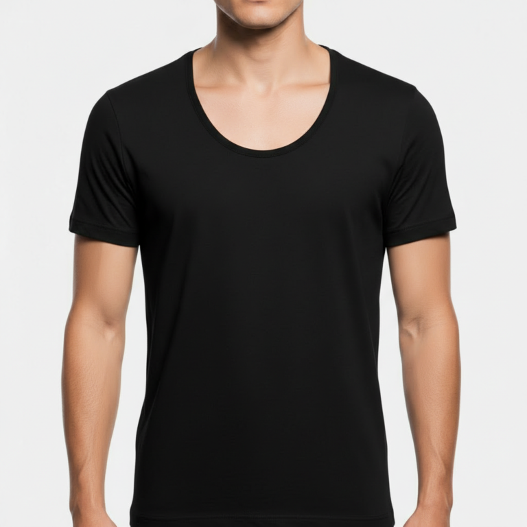 Close-up of a men's slim-fit pique cotton polo shirt in [Color Name] showing the premium fabric texture.