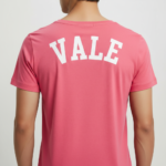 Men's deep scoop neck t-shirt in textured pique cotton, athletic slim fit, shown in maroon and brown.