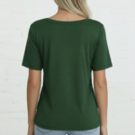 Women's breathable cotton t-shirt featuring a "Bhoo Vale" butterfly graphic design, available in Dusty Blue, Heather Grey, and Forest Green.