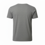 Front view of a VALE brand scoop neck t-shirt for men in grey, white, and blue colors featuring a green geometric logo.