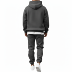 Men's 2-piece oversized tracksuit set made of breathable cotton, featuring a minimalist tree logo and VALE branding, shown in Sand Beige, Olive Green, and Charcoal Grey.