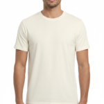 Back view of a man wearing a VALE brand 100% cotton breathable T-shirt featuring a black geometric compass and celestial line-art design.