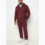 Men's designer breathable cotton tracksuit set featuring a full-zip hoodie and joggers with a silver branching line-art print and VALE cursive branding. Caption: Elevate your casual style with our artistic branch-print tracksuit—crafted from breathable cotton for ultimate all-day comfort.
